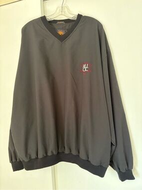 Vintage Sun Mountain Golf Windshirt Pullover XXL Black V-Neck Rutgers RUGC